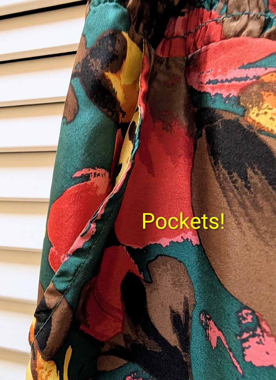 Fabulous Vintage Designer Annie Pinkerton Silk Wide Leg Pants, Wild Bohemian, M - Picture 4 of 5